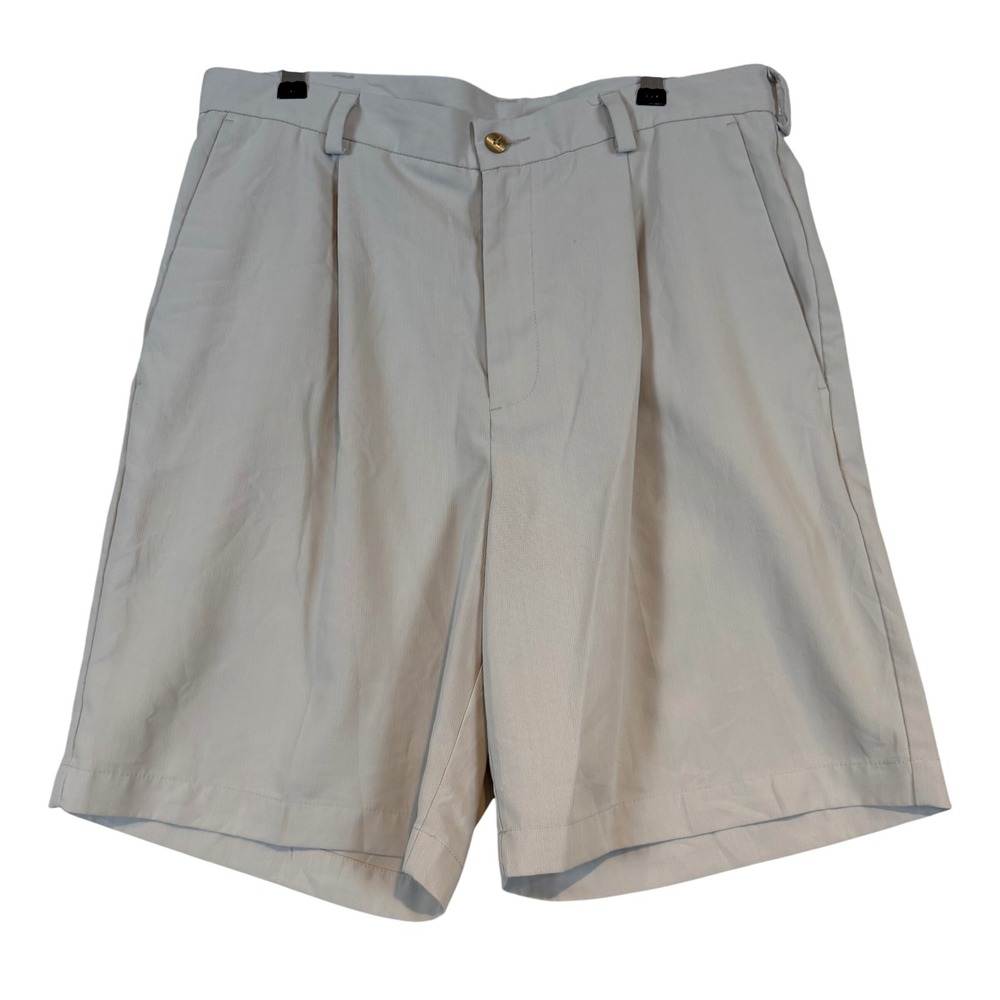 Nike Golf Mens Pleated Shorts •34• Beige Stone Lightweight Classic Fit Gorpcore